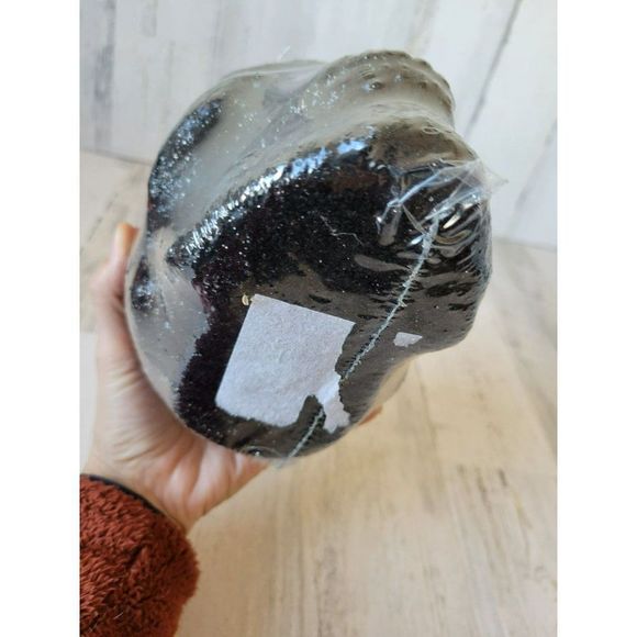 Glitter black skull Halloween shabby chic home decor new skeleton prop - Picture 6 of 6